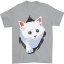 A Cat Rip Mens T-Shirt 100% Cotton Sports Grey