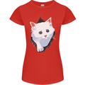 A Cat Rip Womens Petite Cut T-Shirt Red