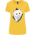 A Cat Rip Womens Wider Cut T-Shirt Yellow