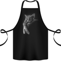 A Cat Sleeping on the Moon Cotton Apron 100% Organic Black