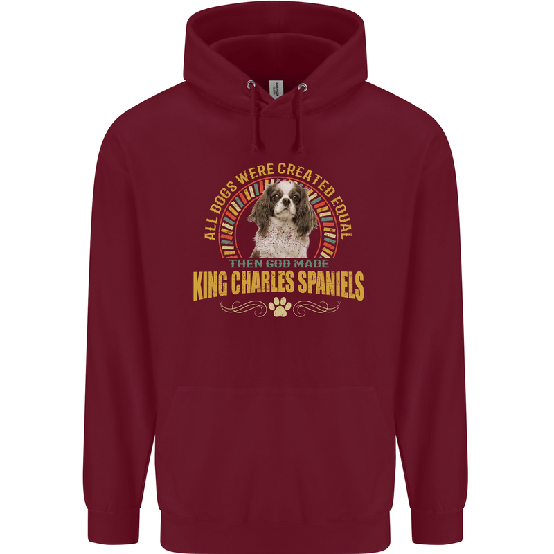 A Cavalier King Charles Spaniel Dog Childrens Kids Hoodie Maroon