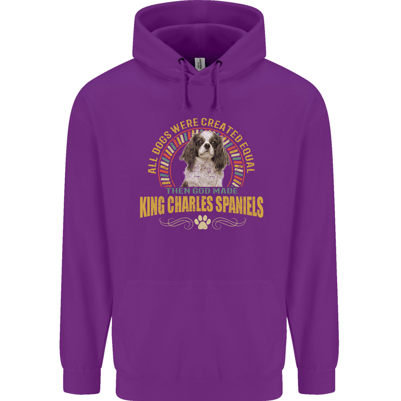 A Cavalier King Charles Spaniel Dog Childrens Kids Hoodie Purple