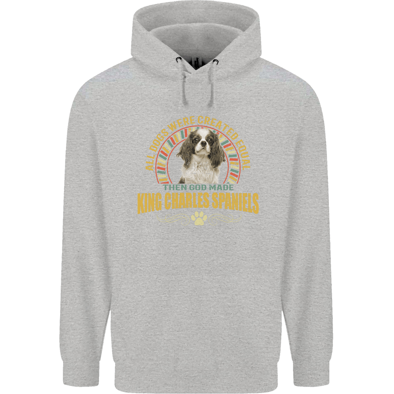 A Cavalier King Charles Spaniel Dog Childrens Kids Hoodie Sports Grey