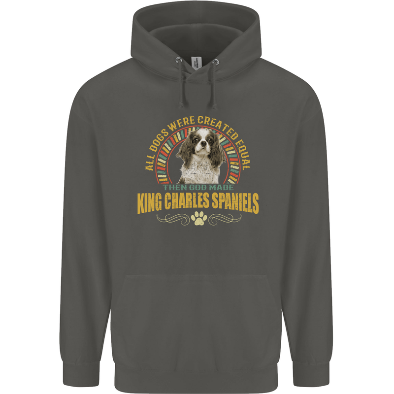 A Cavalier King Charles Spaniel Dog Childrens Kids Hoodie Storm Grey