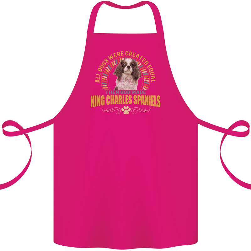 A Cavalier King Charles Spaniel Dog Cotton Apron 100% Organic Pink