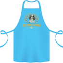 A Cavalier King Charles Spaniel Dog Cotton Apron 100% Organic Turquoise