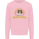 A Cavalier King Charles Spaniel Dog Kids Sweatshirt Jumper Light Pink