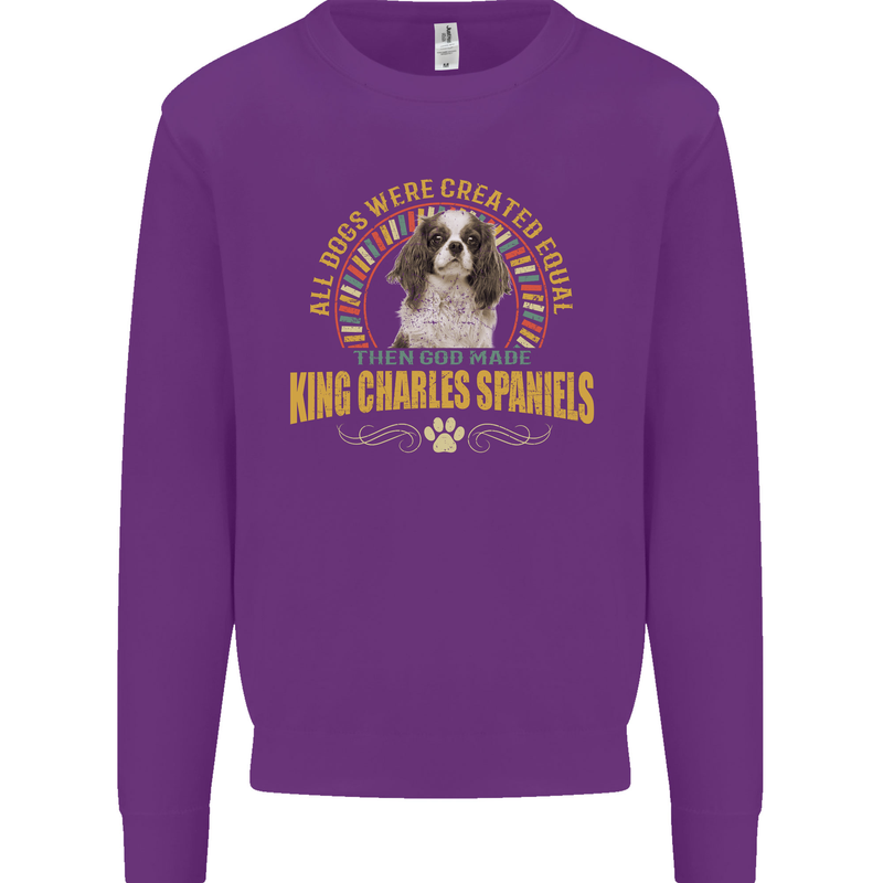 A Cavalier King Charles Spaniel Dog Kids Sweatshirt Jumper Purple