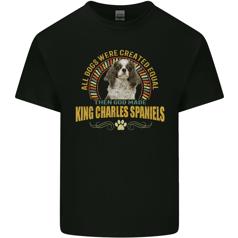 A Cavalier King Charles Spaniel Dog Kids T-Shirt Childrens Black