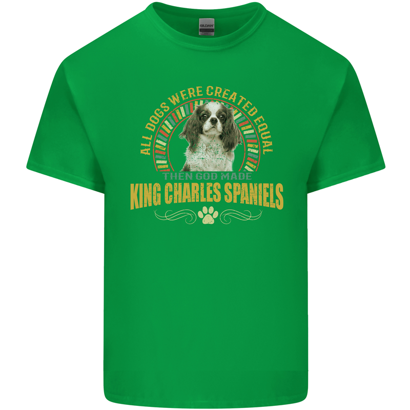 A Cavalier King Charles Spaniel Dog Kids T-Shirt Childrens Irish Green