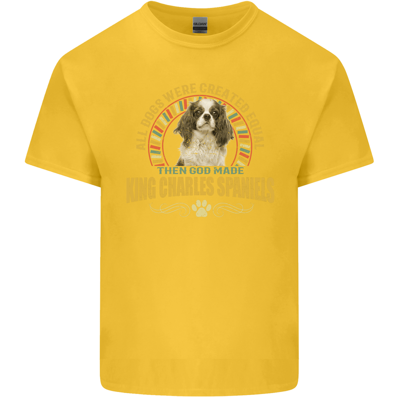 A Cavalier King Charles Spaniel Dog Kids T-Shirt Childrens Yellow