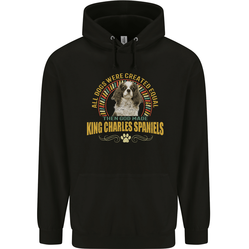 A Cavalier King Charles Spaniel Dog Mens 80% Cotton Hoodie Black