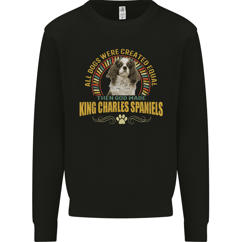 A Cavalier King Charles Spaniel Dog Mens Sweatshirt Jumper Black