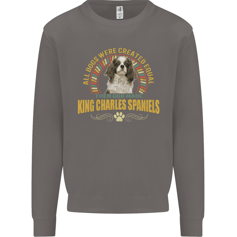 A Cavalier King Charles Spaniel Dog Mens Sweatshirt Jumper Charcoal