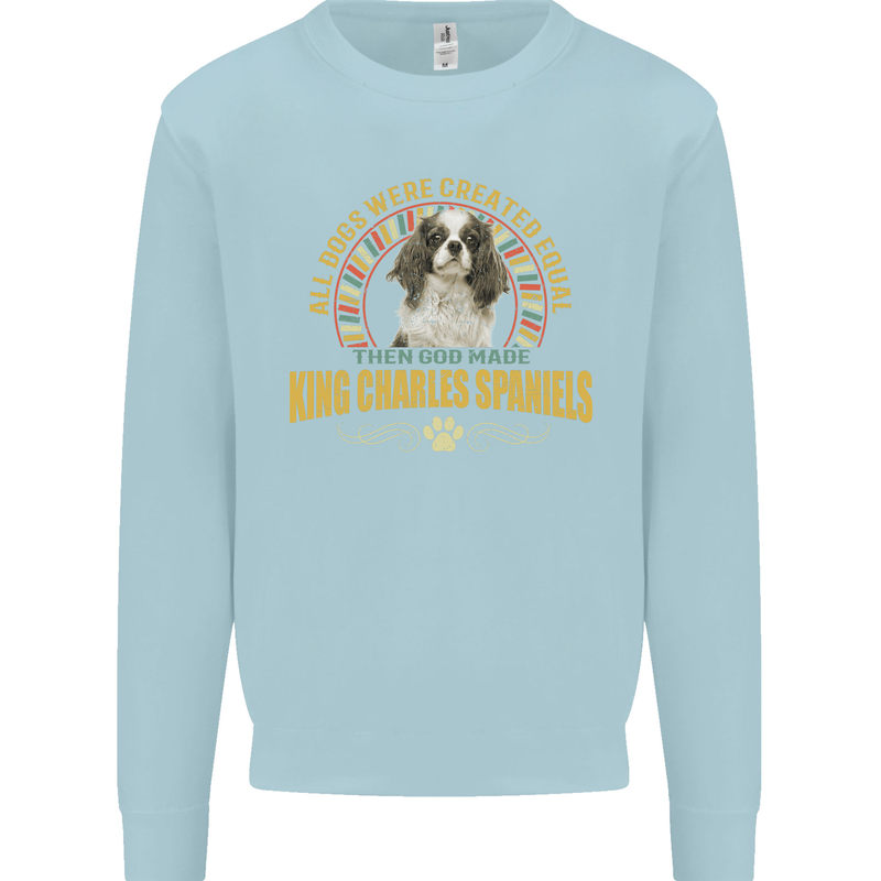 A Cavalier King Charles Spaniel Dog Mens Sweatshirt Jumper Light Blue