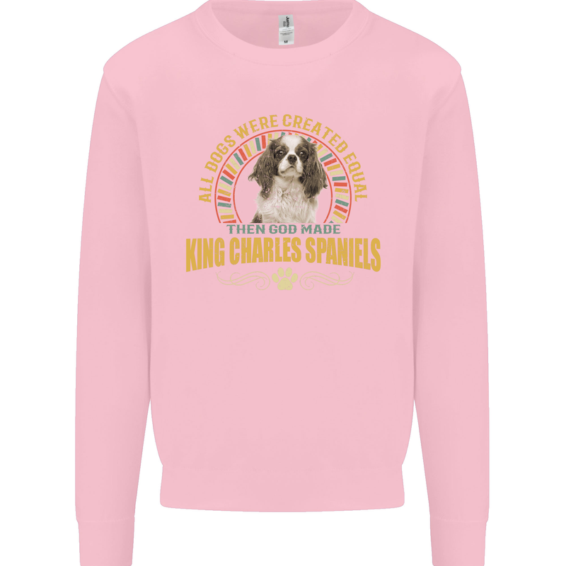 A Cavalier King Charles Spaniel Dog Mens Sweatshirt Jumper Light Pink
