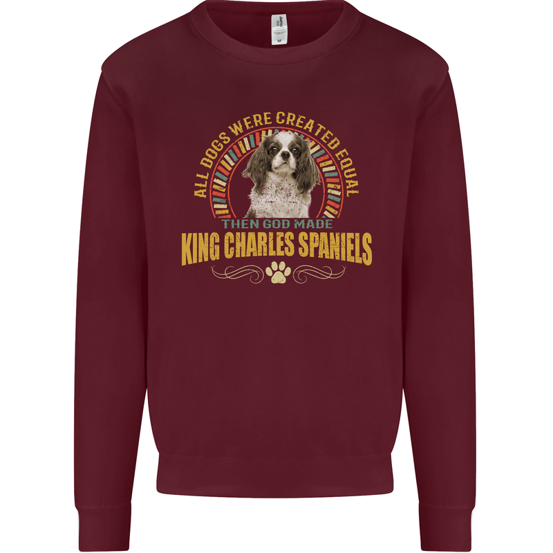 A Cavalier King Charles Spaniel Dog Mens Sweatshirt Jumper Maroon