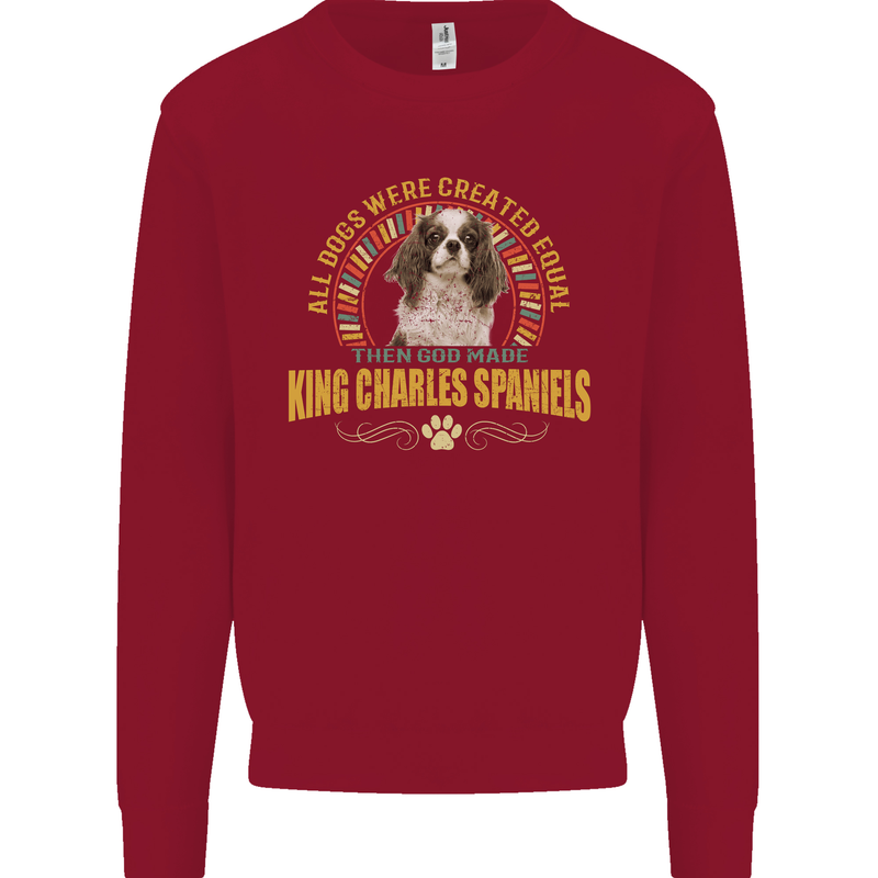 A Cavalier King Charles Spaniel Dog Mens Sweatshirt Jumper Red