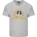 A Cavalier King Charles Spaniel Dog Mens V-Neck Cotton T-Shirt Sports Grey