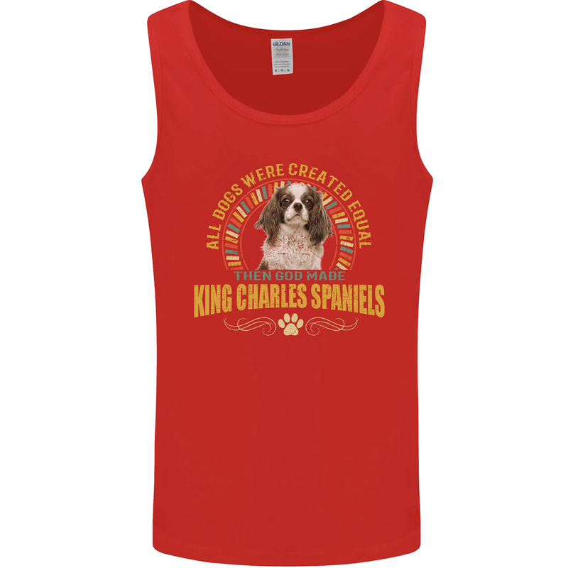 A Cavalier King Charles Spaniel Dog Mens Vest Tank Top Red