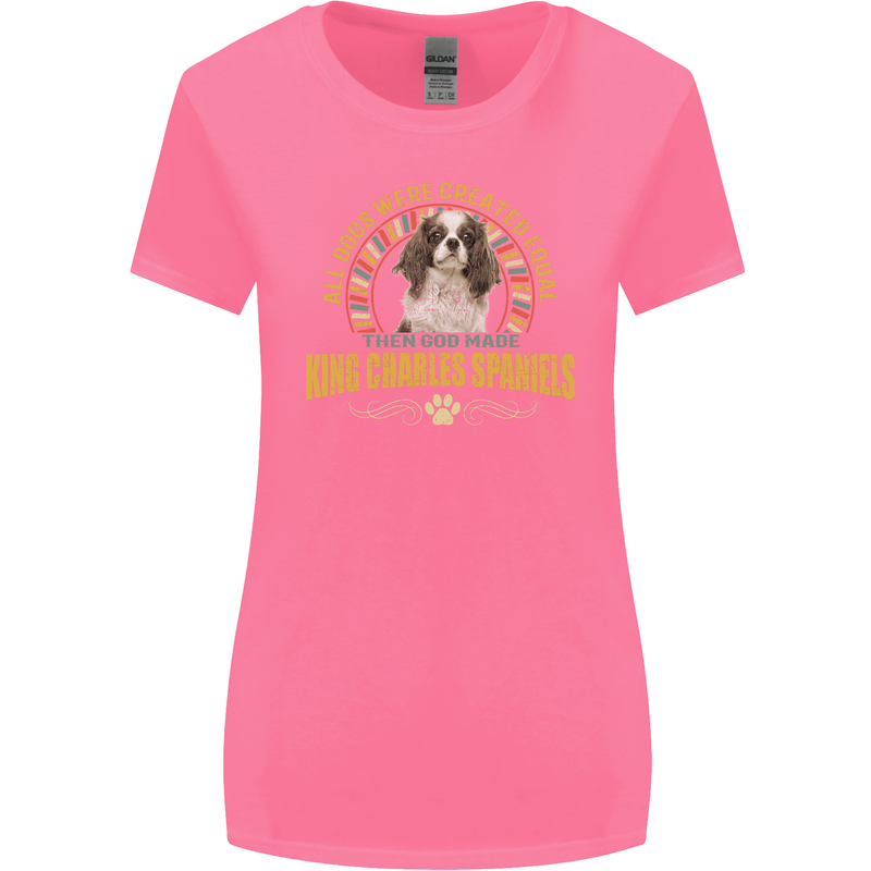 A Cavalier King Charles Spaniel Dog Womens Wider Cut T-Shirt Azalea