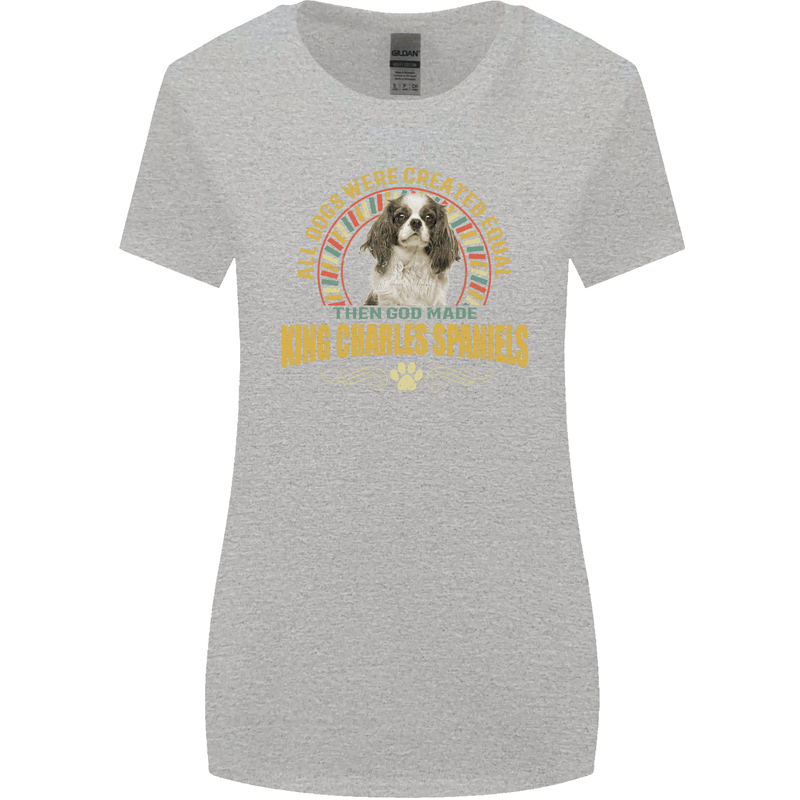 A Cavalier King Charles Spaniel Dog Womens Wider Cut T-Shirt Sports Grey
