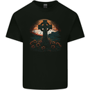 A Celtic Cross At Sunset Gothic Kids T-Shirt Childrens Black