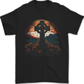 A Celtic Cross At Sunset Gothic Mens T-Shirt 100% Cotton Black