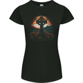 A Celtic Cross At Sunset Gothic Womens Petite Cut T-Shirt Black