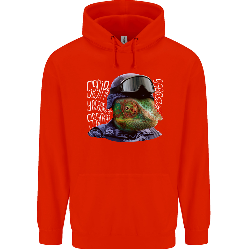 A Chameleon Soldier Childrens Kids Hoodie Bright Red