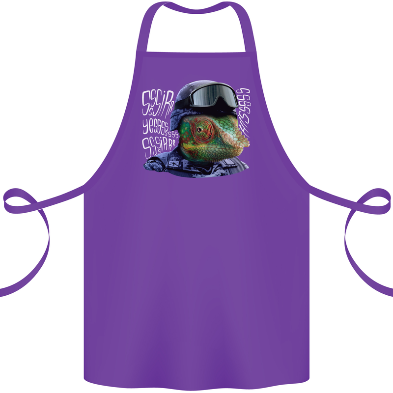 A Chameleon Soldier Cotton Apron 100% Organic Purple