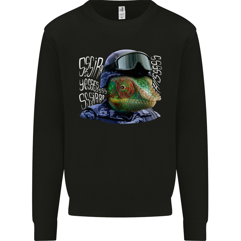 A Chameleon Soldier Kids Sweatshirt Jumper Black