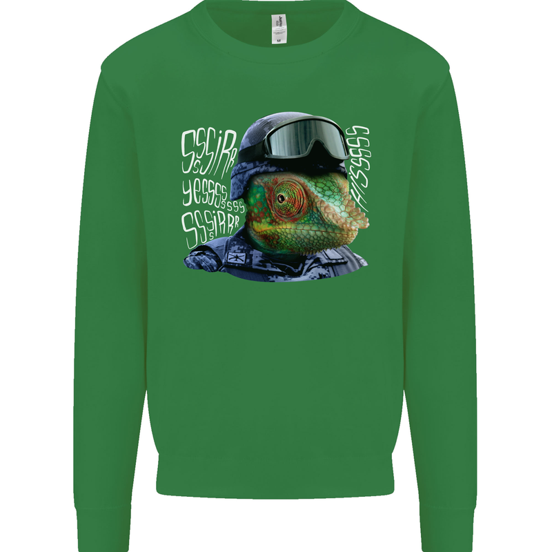 A Chameleon Soldier Kids Sweatshirt Jumper Irish Green