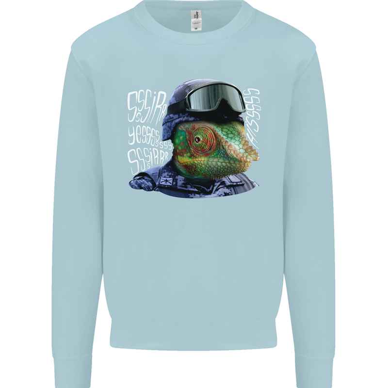 A Chameleon Soldier Kids Sweatshirt Jumper Light Blue