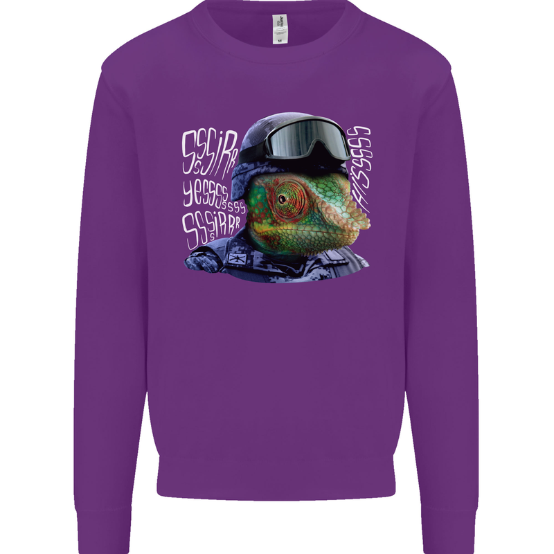 A Chameleon Soldier Kids Sweatshirt Jumper Purple
