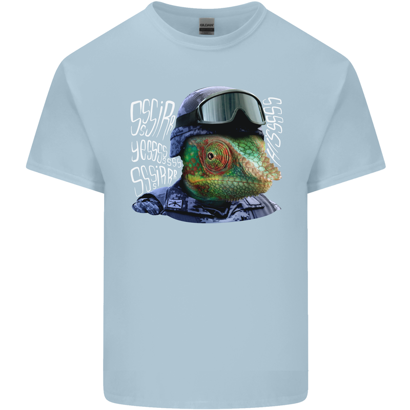 A Chameleon Soldier Kids T-Shirt Childrens Light Blue