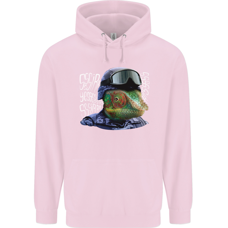 A Chameleon Soldier Mens 80% Cotton Hoodie Light Pink