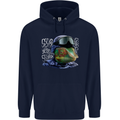 A Chameleon Soldier Mens 80% Cotton Hoodie Navy Blue