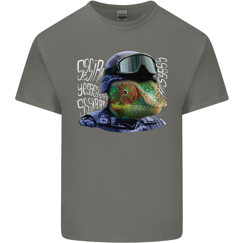A Chameleon Soldier Mens Cotton T-Shirt Tee Top Charcoal