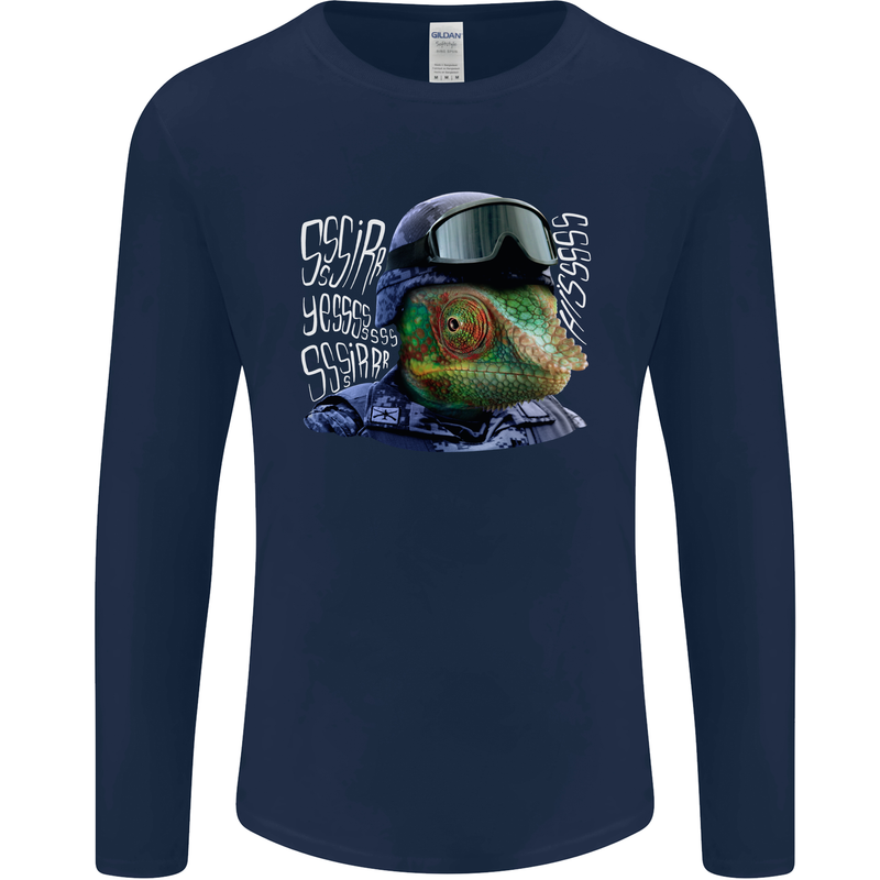 A Chameleon Soldier Mens Long Sleeve T-Shirt Navy Blue