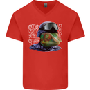A Chameleon Soldier Mens V-Neck Cotton T-Shirt Red