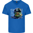 A Chameleon Soldier Mens V-Neck Cotton T-Shirt Royal Blue