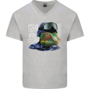A Chameleon Soldier Mens V-Neck Cotton T-Shirt Sports Grey