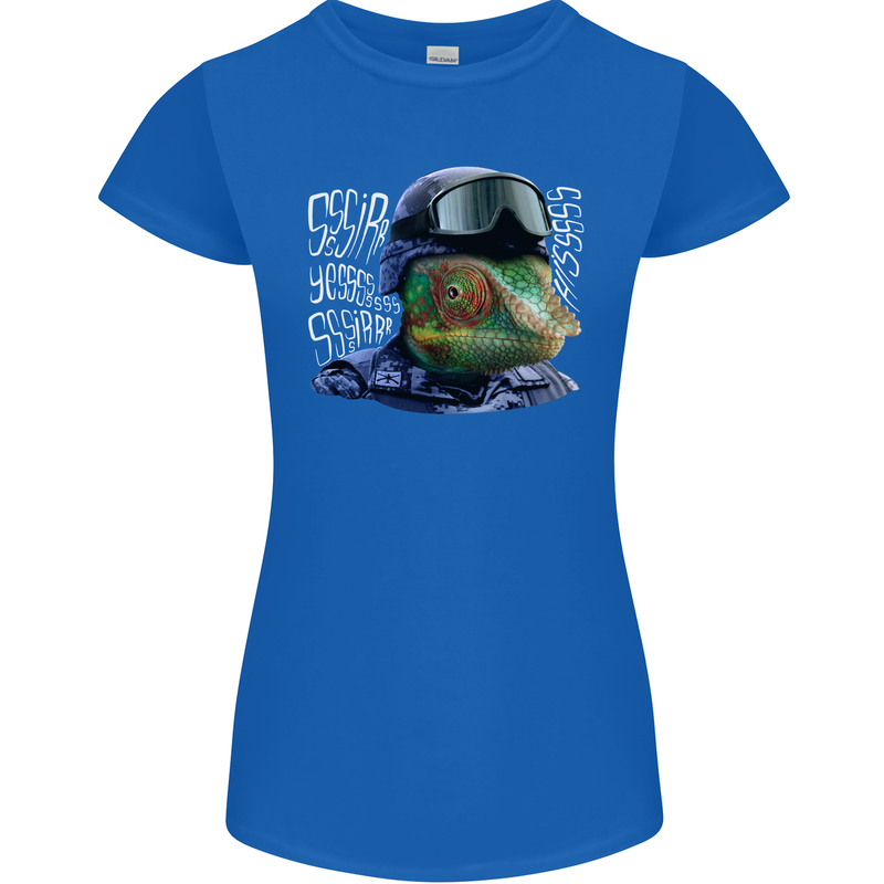 A Chameleon Soldier Womens Petite Cut T-Shirt Royal Blue