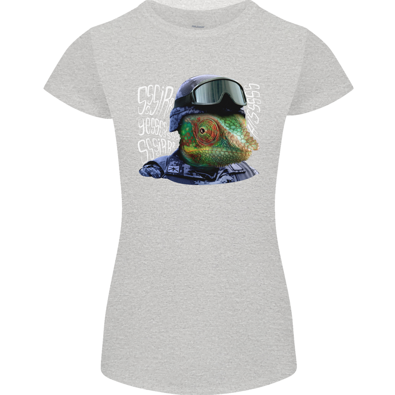 A Chameleon Soldier Womens Petite Cut T-Shirt Sports Grey