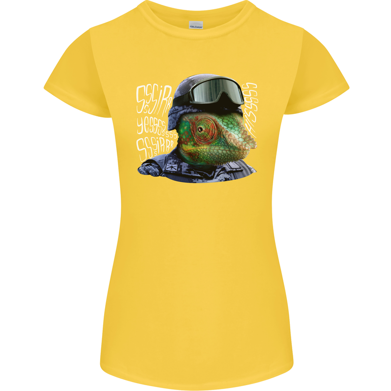 A Chameleon Soldier Womens Petite Cut T-Shirt Yellow