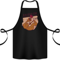 A Chicken Raised on Country Music Cotton Apron 100% Organic Black
