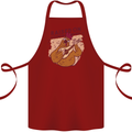 A Chicken Raised on Country Music Cotton Apron 100% Organic Maroon