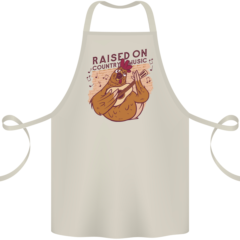 A Chicken Raised on Country Music Cotton Apron 100% Organic Natural