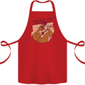 A Chicken Raised on Country Music Cotton Apron 100% Organic Red